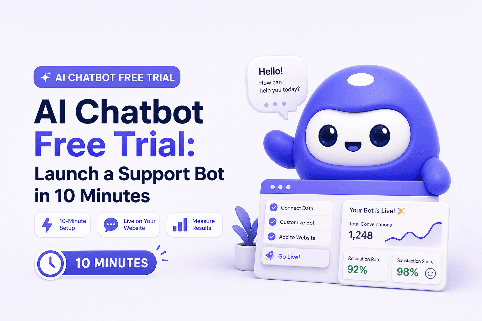 AI Chatbot Free Trial: Launch a Support Bot in 10 Minutes